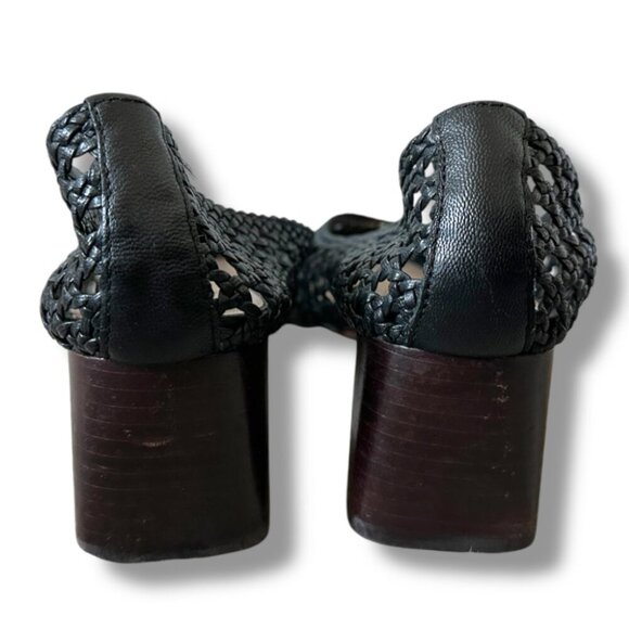 Loeffler Randall Imogene Black Woven Block-Heel Pumps Women's Size 9.5 Designer - Picture 8 of 13